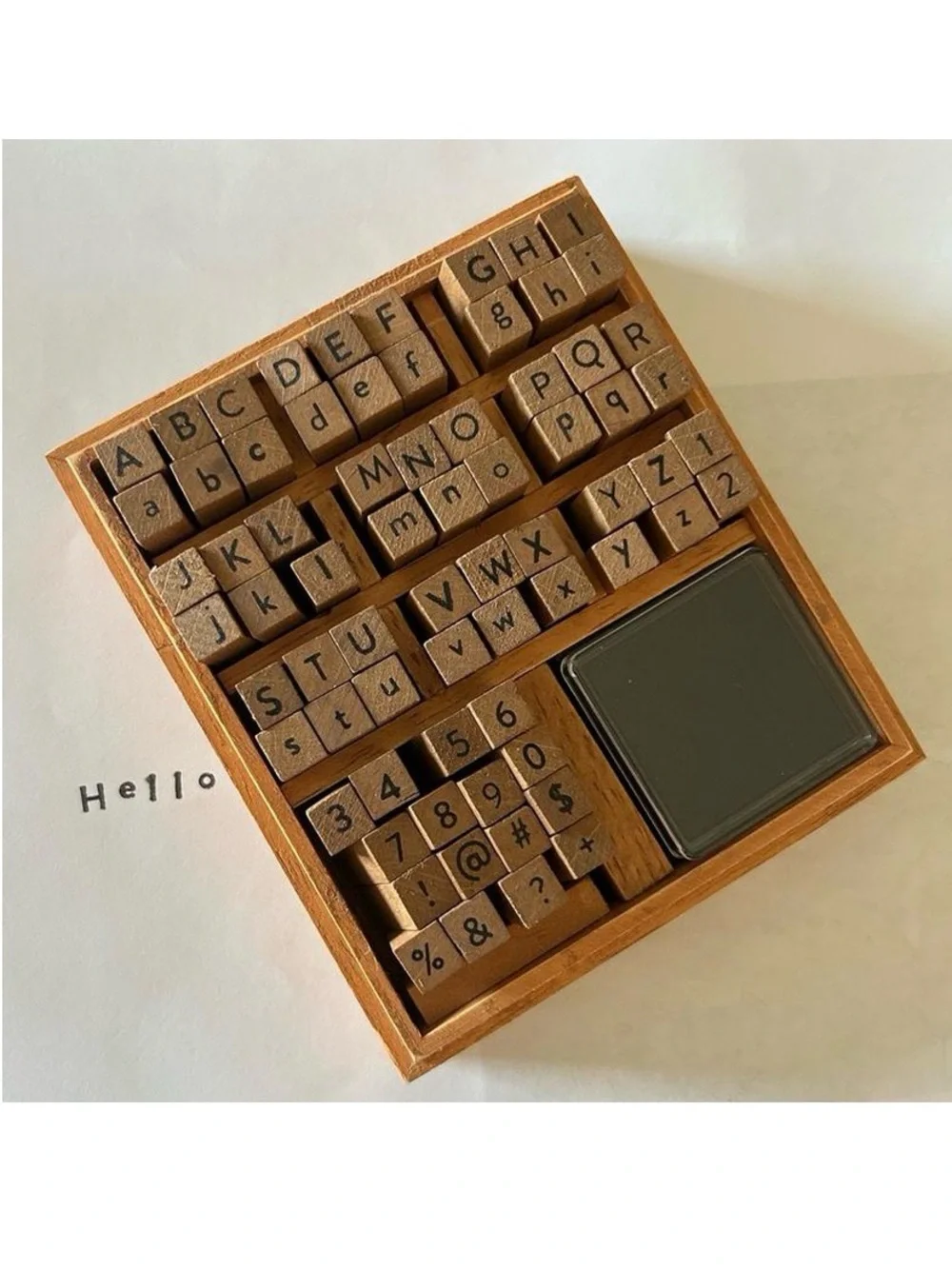 Target Hearth & Hand with Magnolia T72pc Letter and Number Wood Stamp Set Brown